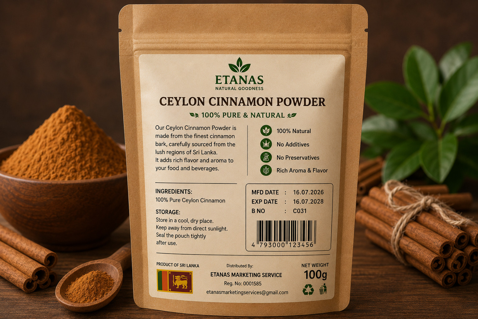 Pure Ceylon cinnamon powder (Alba) 4OZ (114 grams) Buy 3 and get 33% off