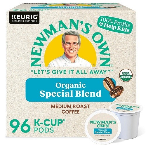 Newman’s Own Organics Special Blend Coffee K-Cup Pods, Medium Roast, 96 Count