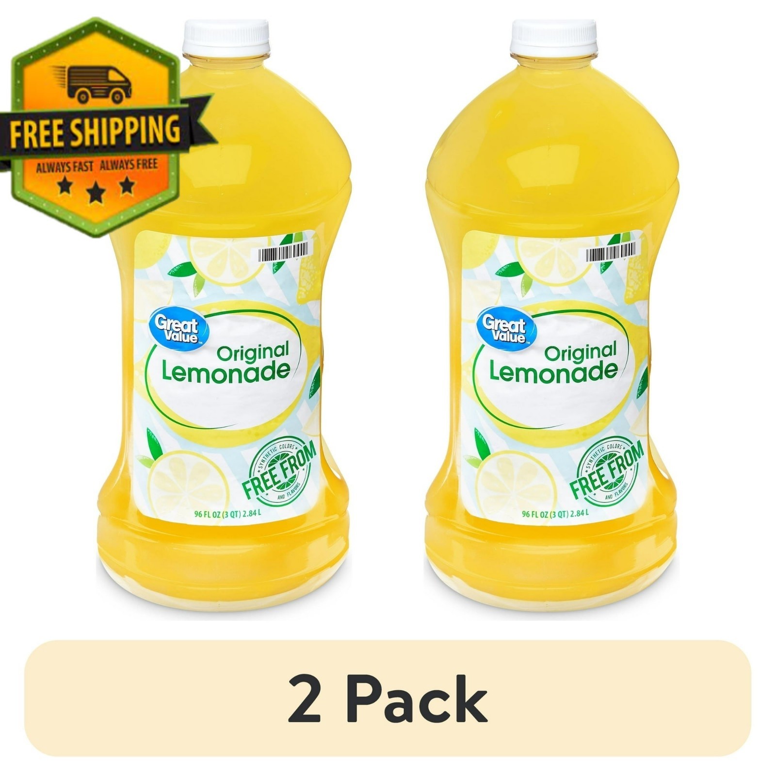 Great Value Original Lemonade, 96 fl oz each (2 Pack)