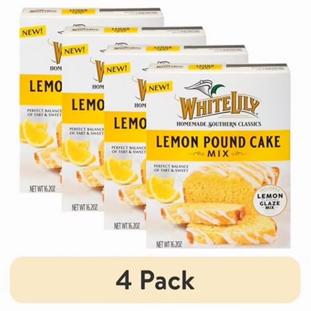 (4 Pack) Lemon Pound Cake Mix, 16.2 OZ
