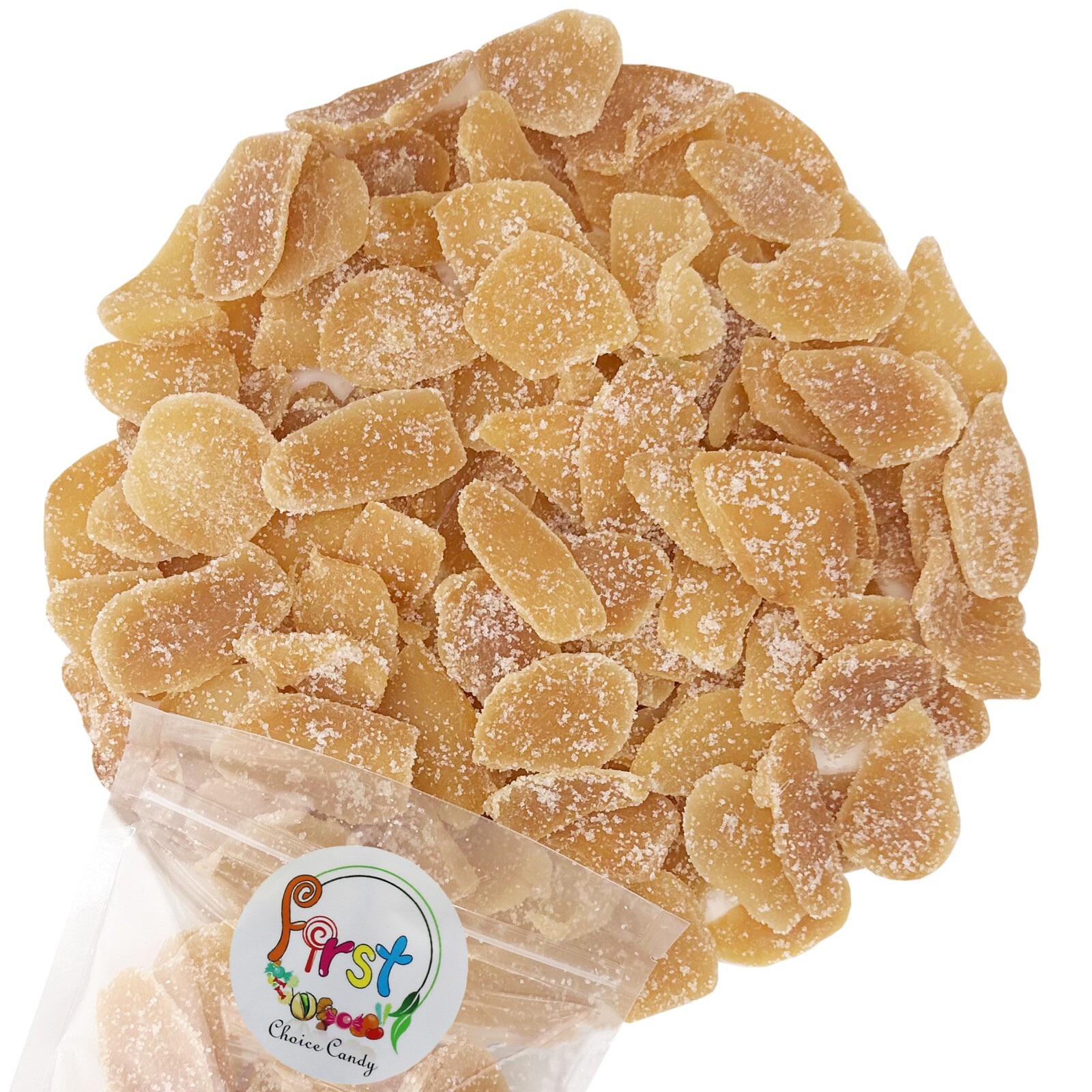 FirstChoiceCandy Dried Crystalized Ginger Slices, Sweet and Spicy Ginger