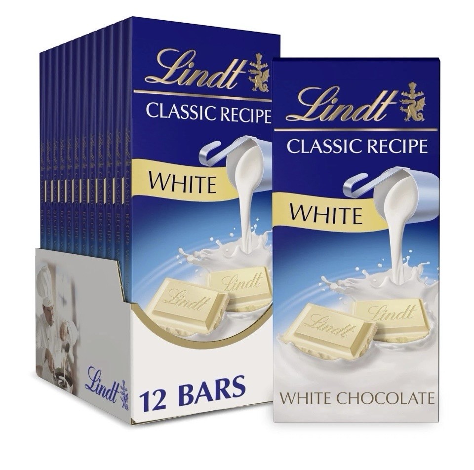 Lindt CLASSIC RECIPE White Chocolate 12 Bars White Chocolate Candy, 4.4 oz.