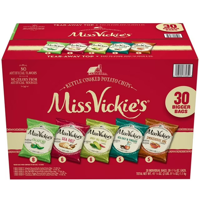 Miss Vickie’s Kettle Cooked Potato Chips Variety Pack, 30 pk.