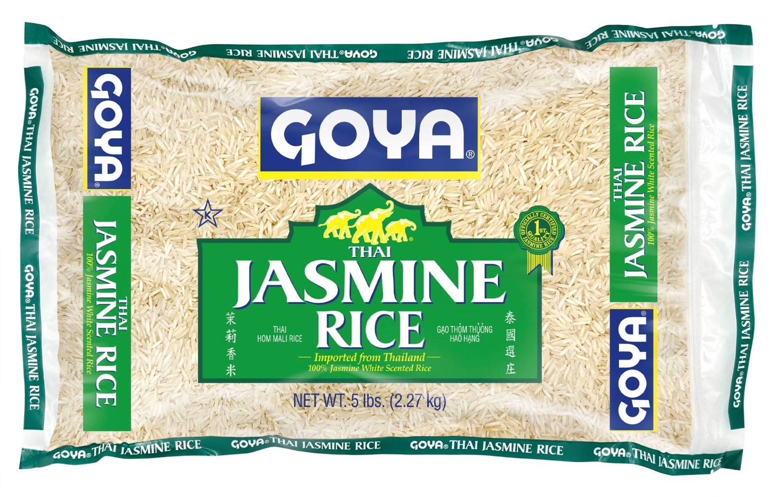 GOYA Thai Jasmine Rice, 5 lb Bag, Fat Free, Low Sodium, Gluten Free.