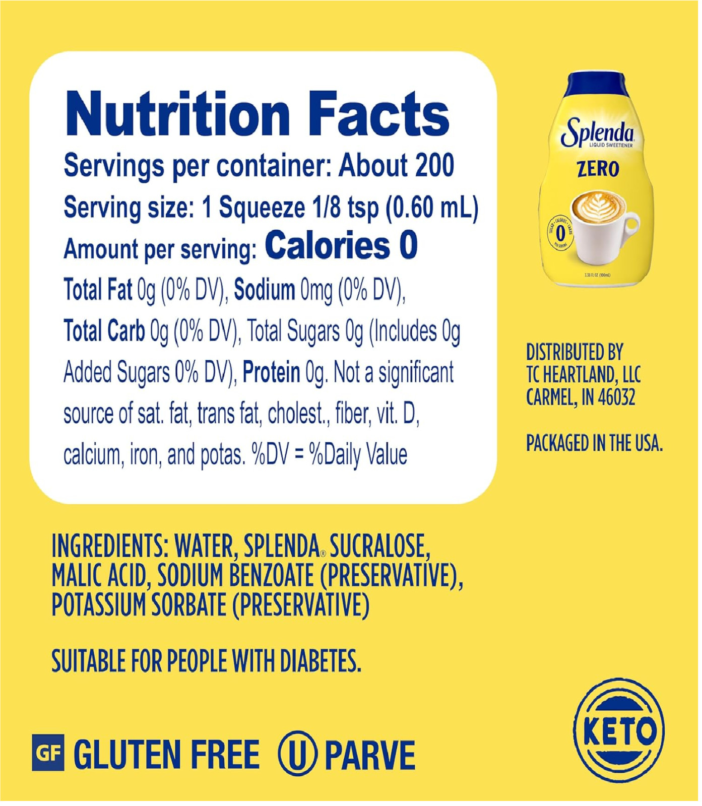 Splenda Liquid Zero Calorie Sweetener drops, 100ml (Pack of 1)