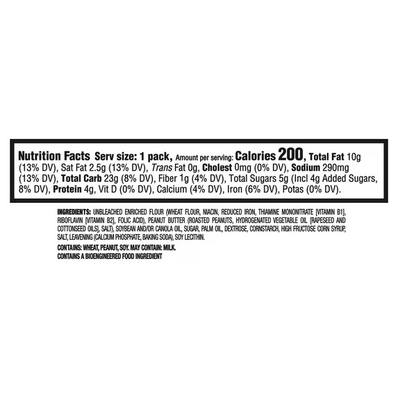 RITZ Peanut Butter Sandwich Crackers, Lunch Snacks, 20 Snack Packs