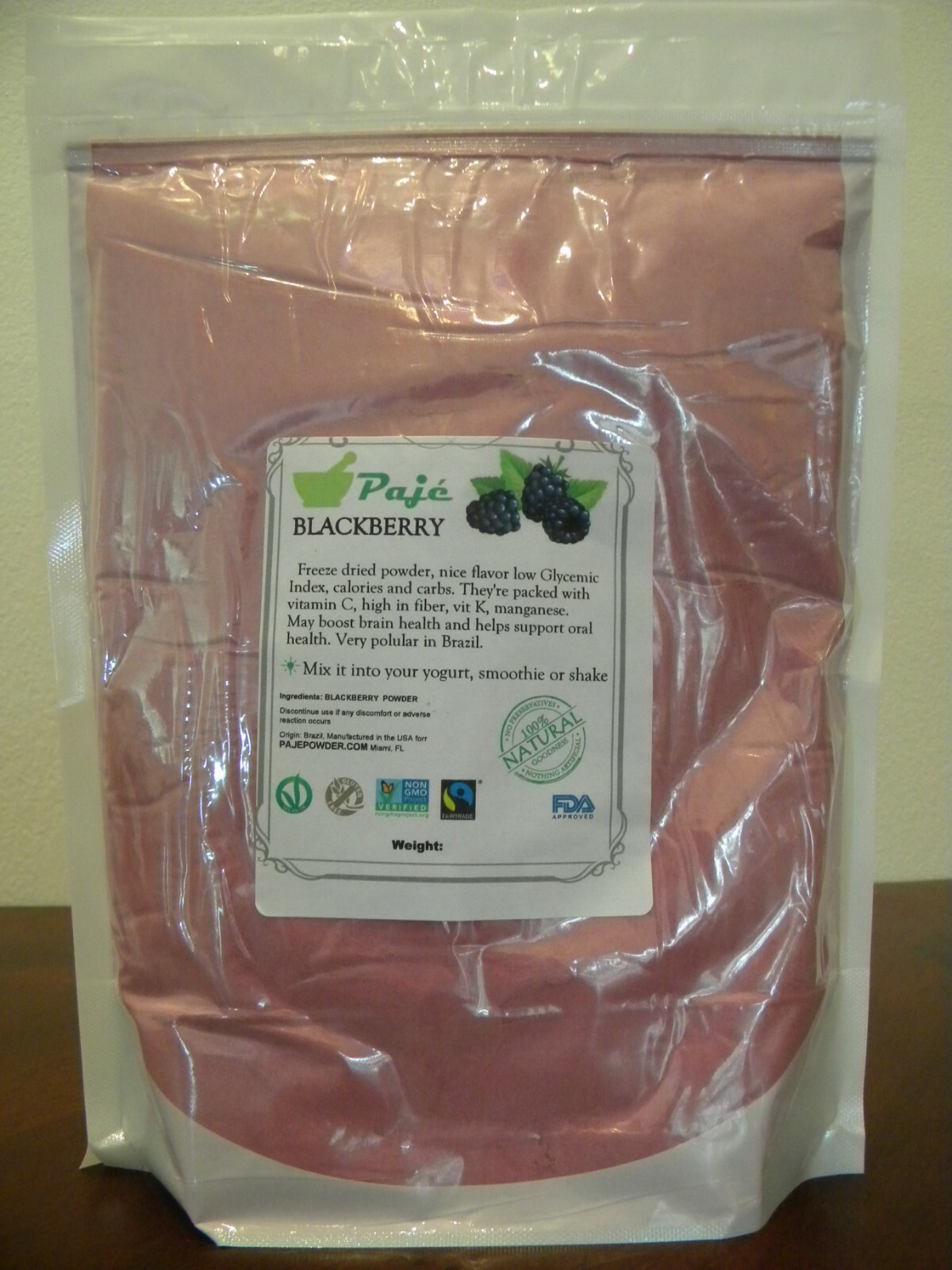 BLACKBERRY powder 8oz 16oz 1lb 32oz 2lb 4lb 10lb FREEZE DRIED PAJE