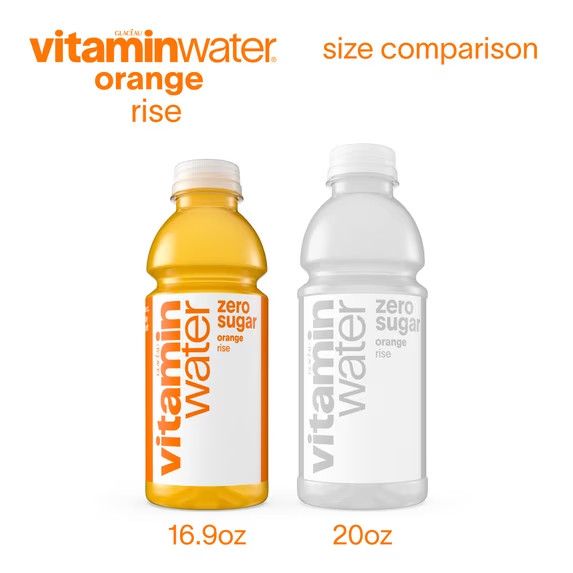 vitaminwater Rise Zero Sugar Orange Flavored Water Beverage, 16.9 fl oz, 6 Pack-