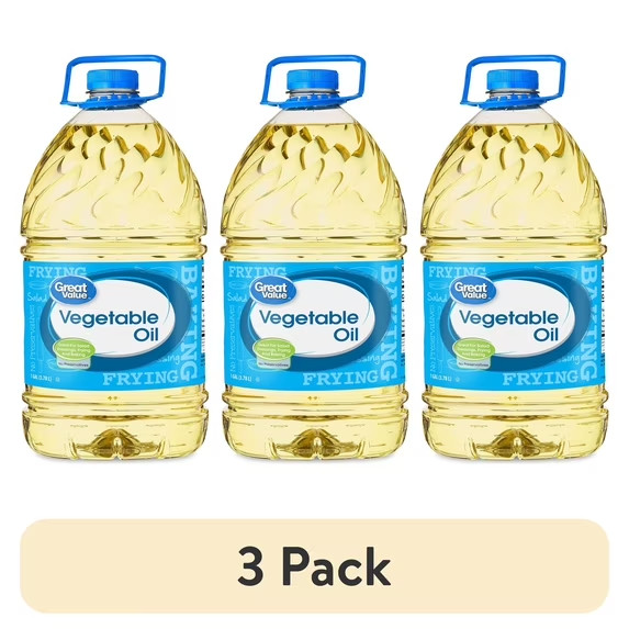 (3 pack) Great Value Vegetable Oil, Heart Healthy and Versatile, 1 Gallon Bottle
