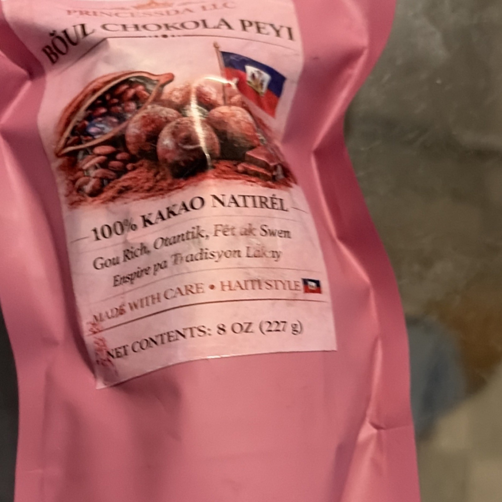 Princessda LLC Boul Chokola Peyi Cooking Chocolate 100% Cocoa 8 oz Haiti