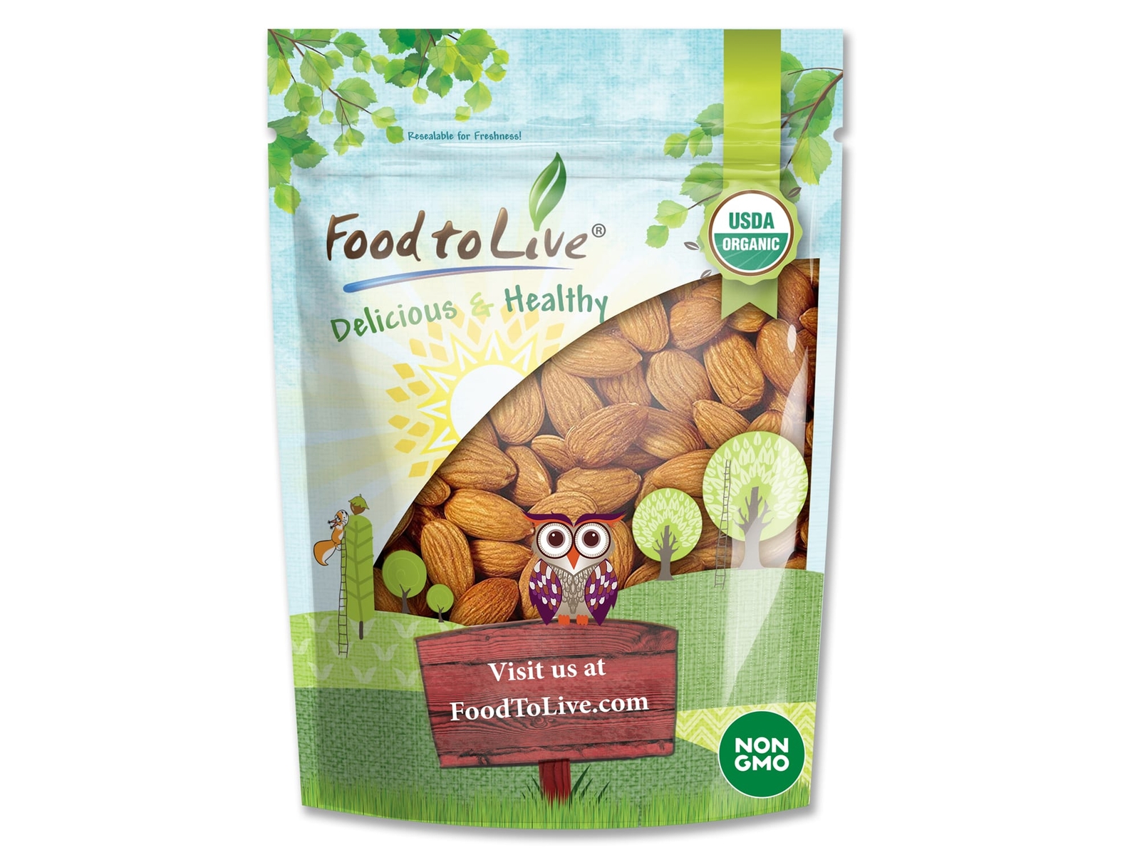 Organic Italian Raw Almonds — Non-GMO, Kosher, Raw, Vegan — by Food to Live