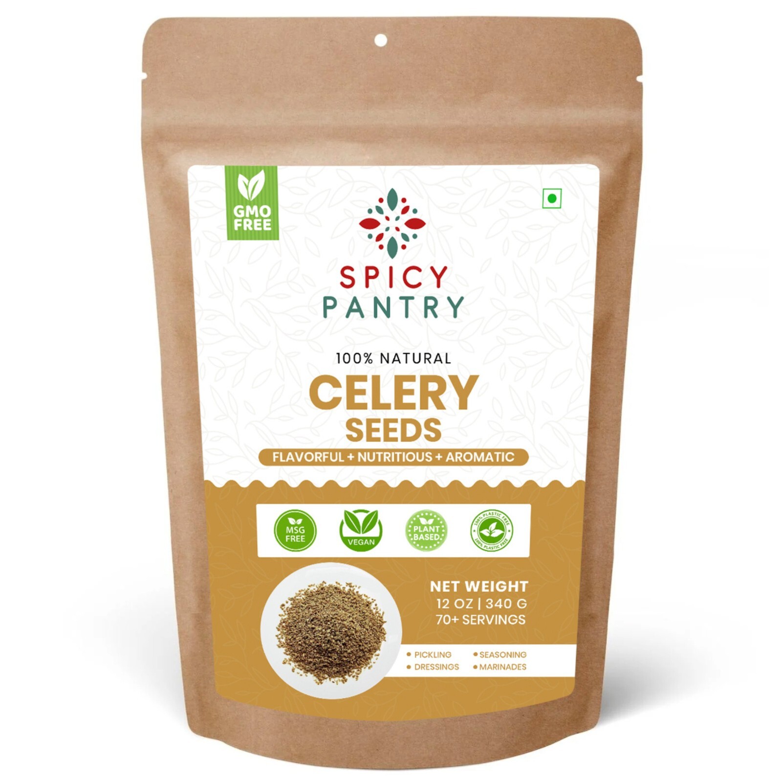 Whole Celery Seeds – Apium graveolens – 12 oz All-Natural Spice for Cooking