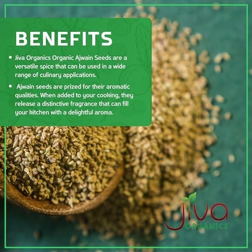 Organic Ajwain Seeds 7 oz Whole Carom Seed Ajamo USDA Non-GMO Resealable Bag
