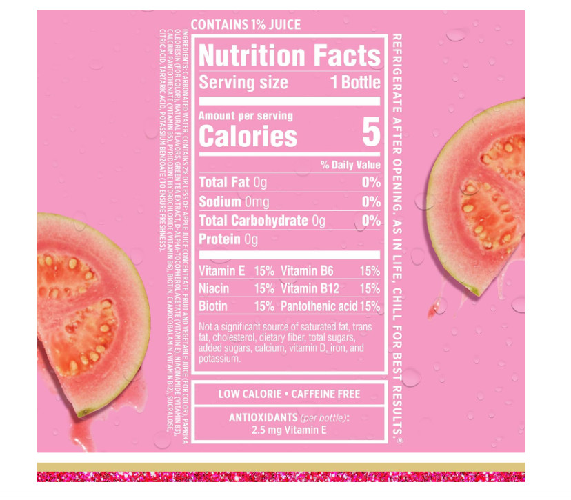 Sparkling Ice Elle Woods-Inspired Guava Passionfruit Water 17 fl oz (Pack of 12)