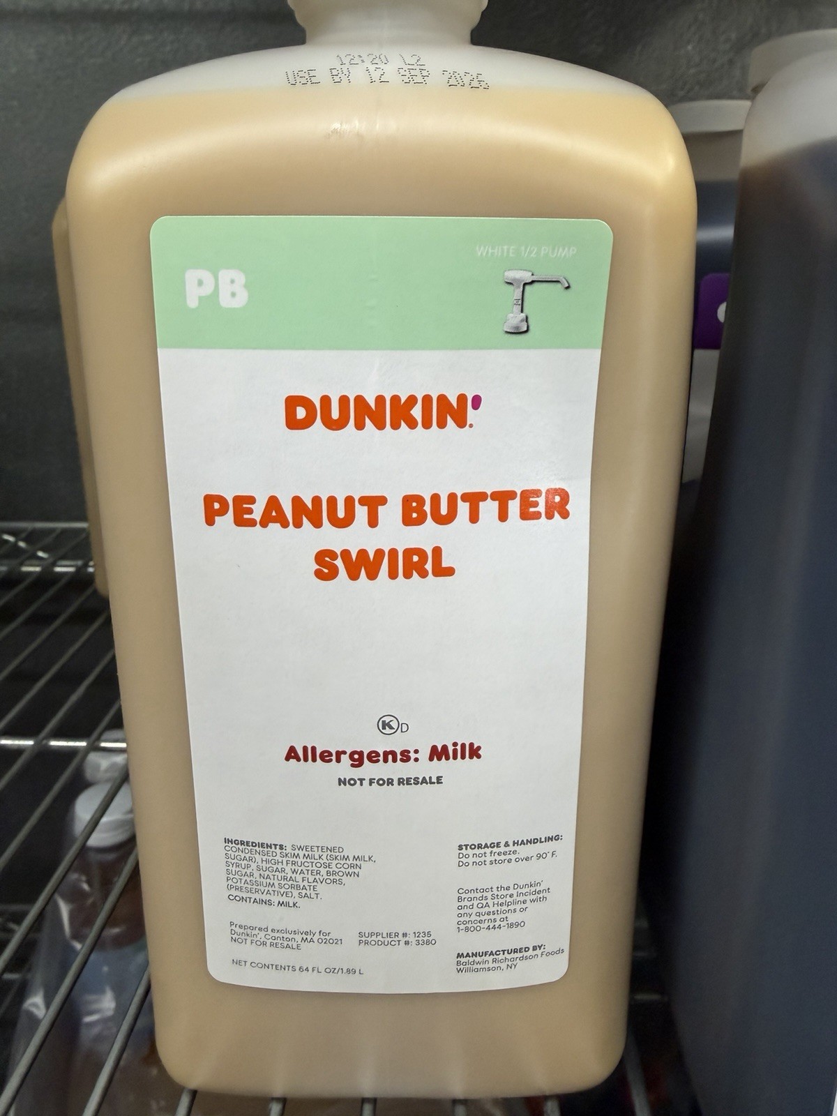 *NEW FLAVOR* Dunkin Peanut Butter Swirl 640z With Pump