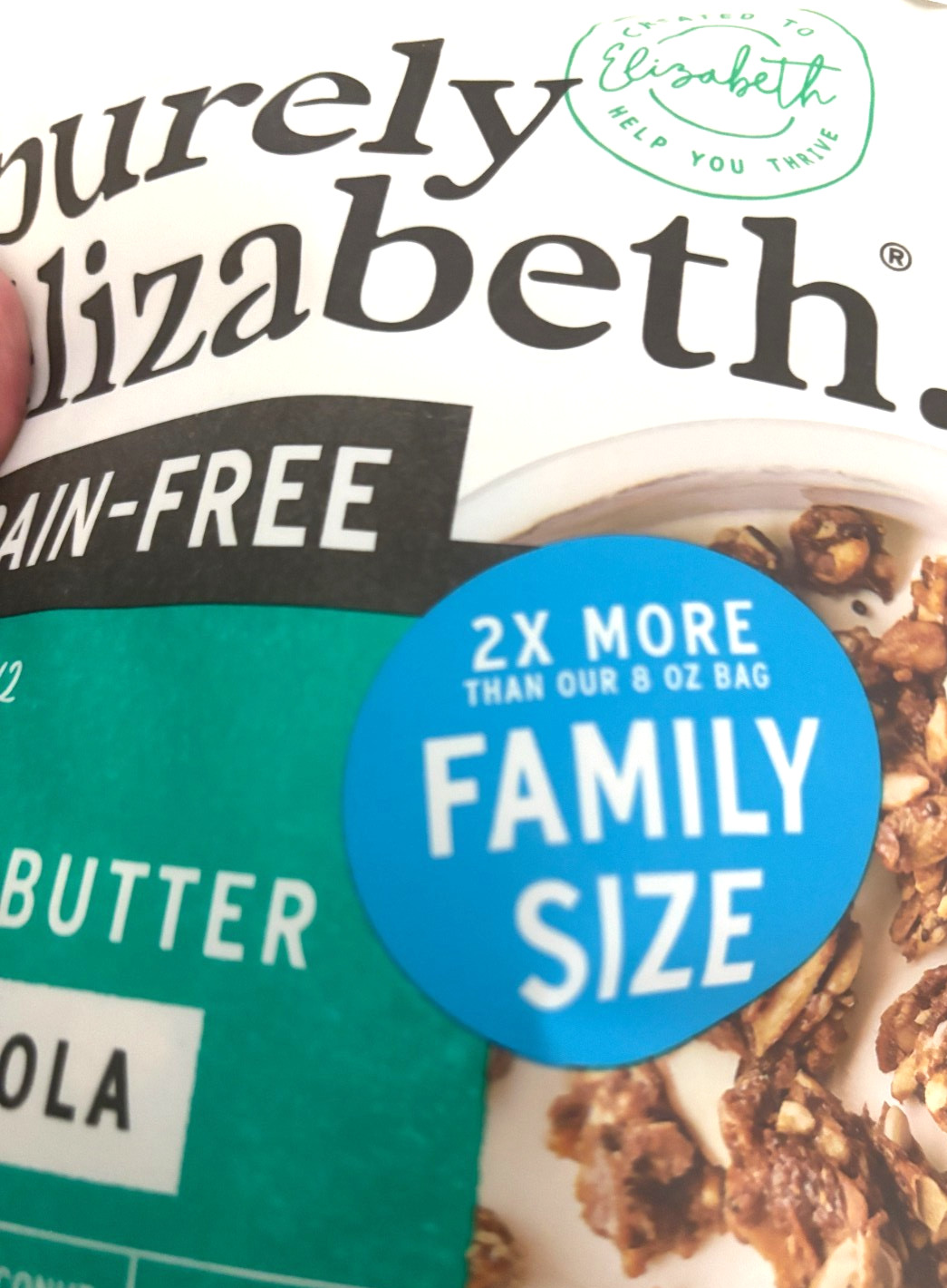 16 OZ Bag = 2 Std Bags PURELY ELIZABETH Granola GRAIN FREE Vanilla Almond Butter