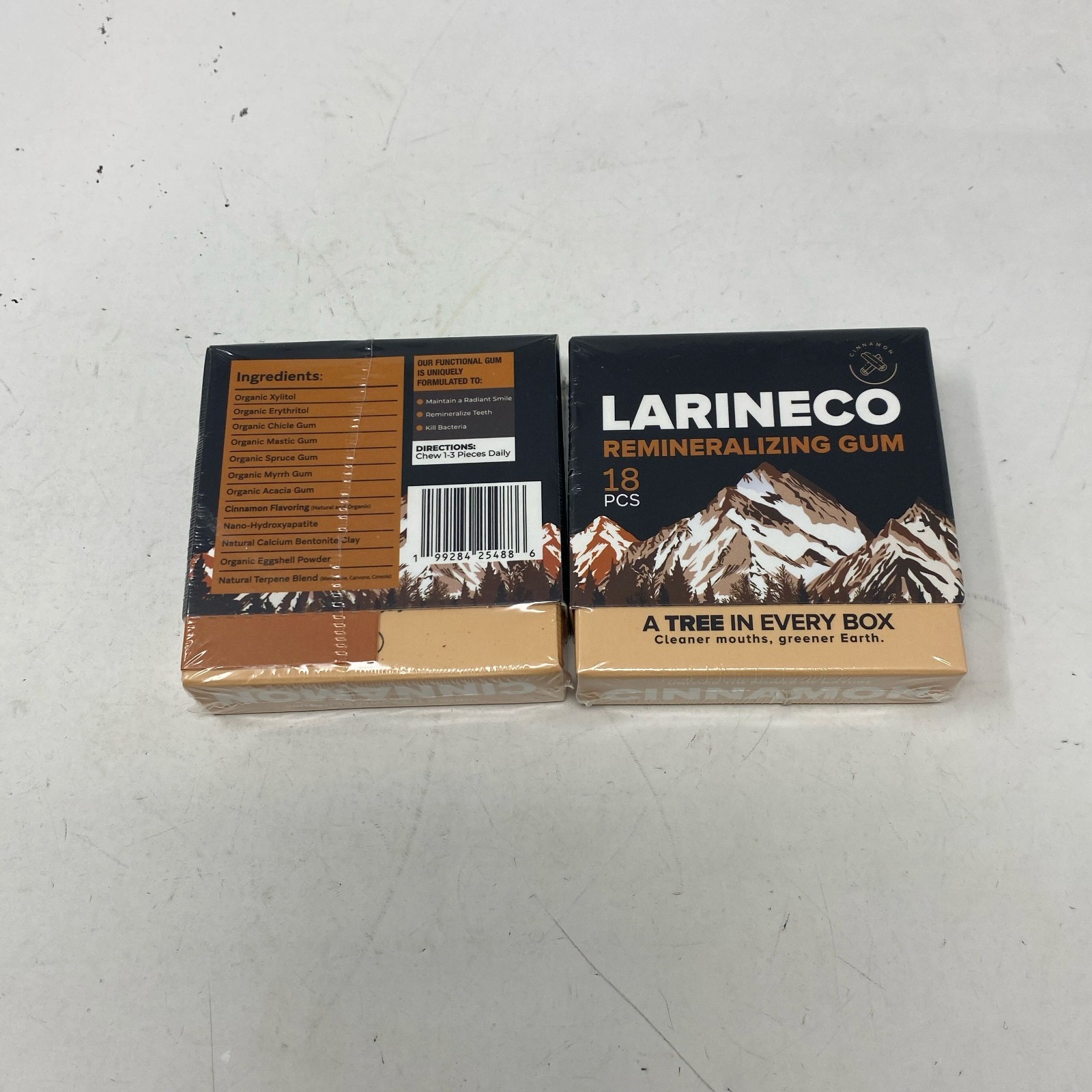 Larineco Remineralizing Gum Cinnamon 18ct 2 Pack Plastic-Free