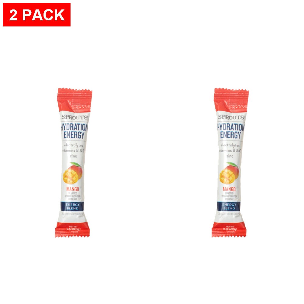 2 Pack – Sprouts Mango Hydration Drink Mix Single 1 each