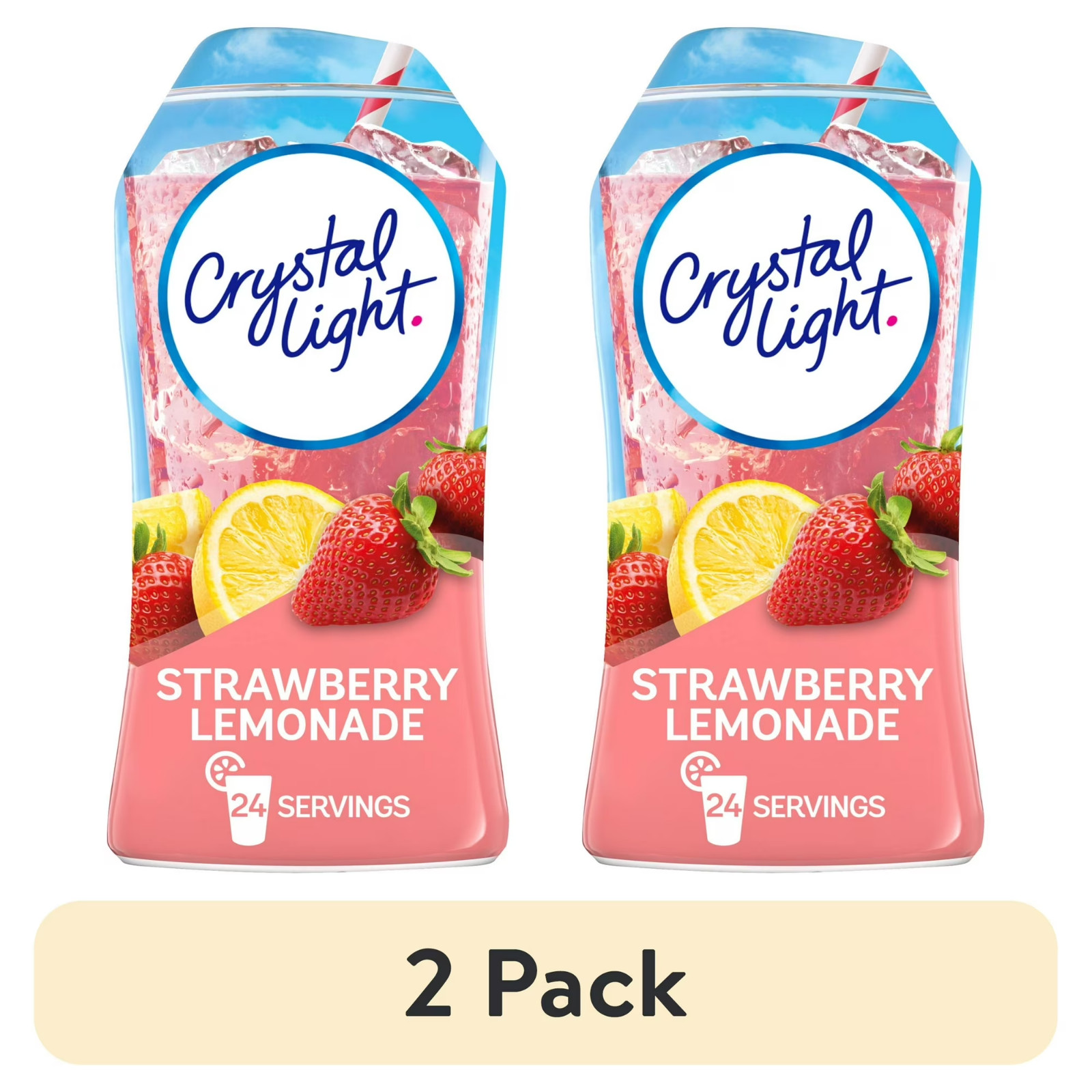 (2 pack) Crystal Light Liquid Strawberry Lemonade Naturally Flavored Drink Mix