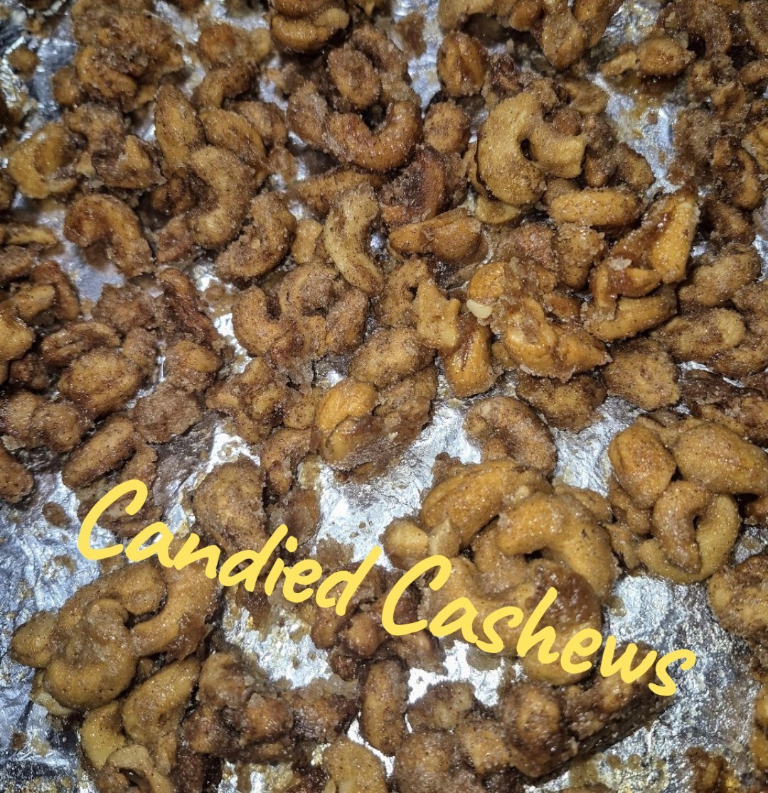 Cinnamon Sugar Roasted Candied Cashews. 1/2 Pound**Vegan Friendly