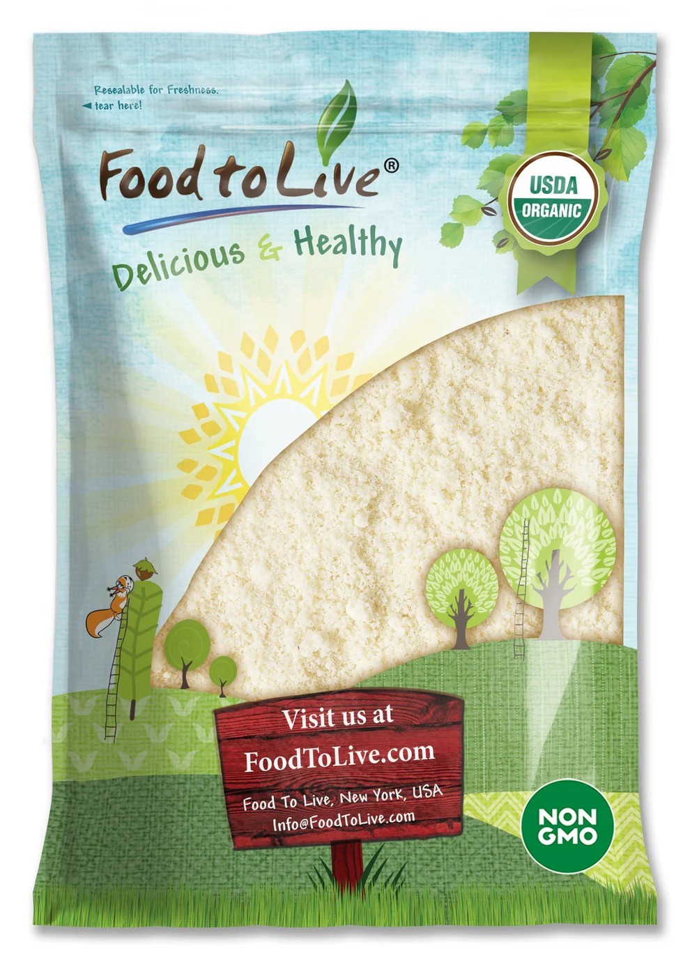 Organic Blanched Almond Flour – Non-GMO, Kosher, Vegan – by Food To Live