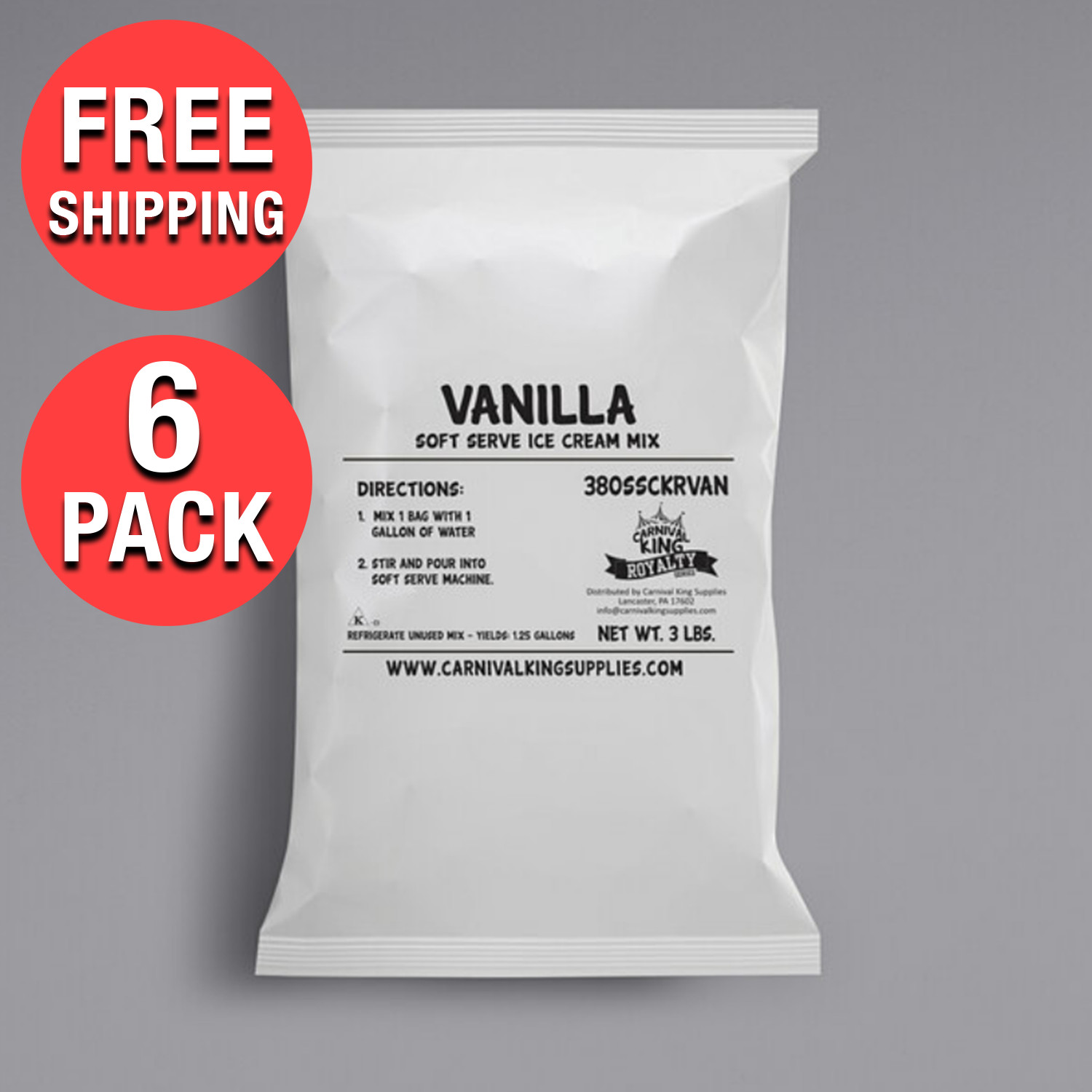 Commercial Restaurant 3 lb. Vanilla Soft Serve Ice Cream Mix for Ice Cream Shop