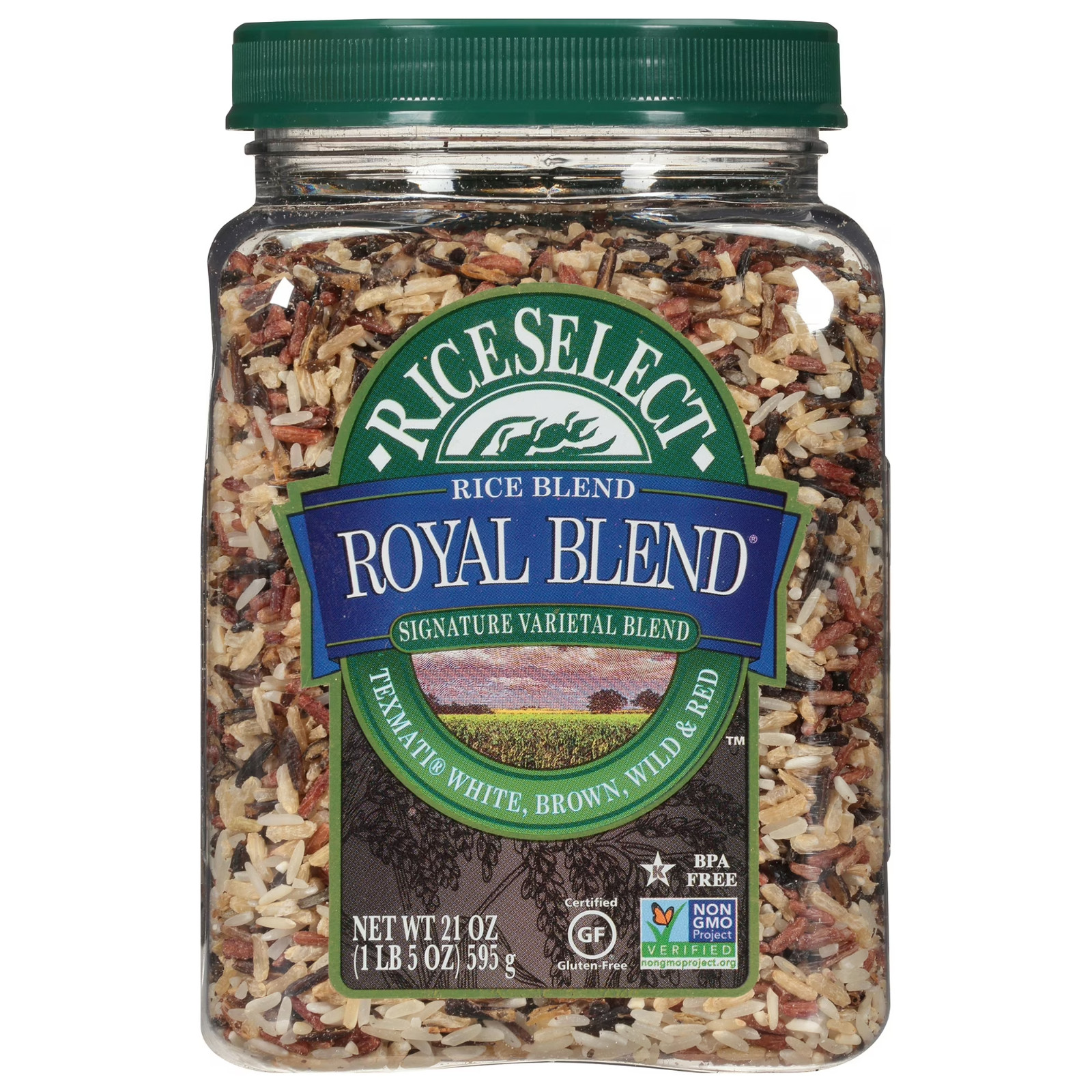 RiceSelect Royal Blend Rice, Texmati Rice Blend, 21 oz Jar