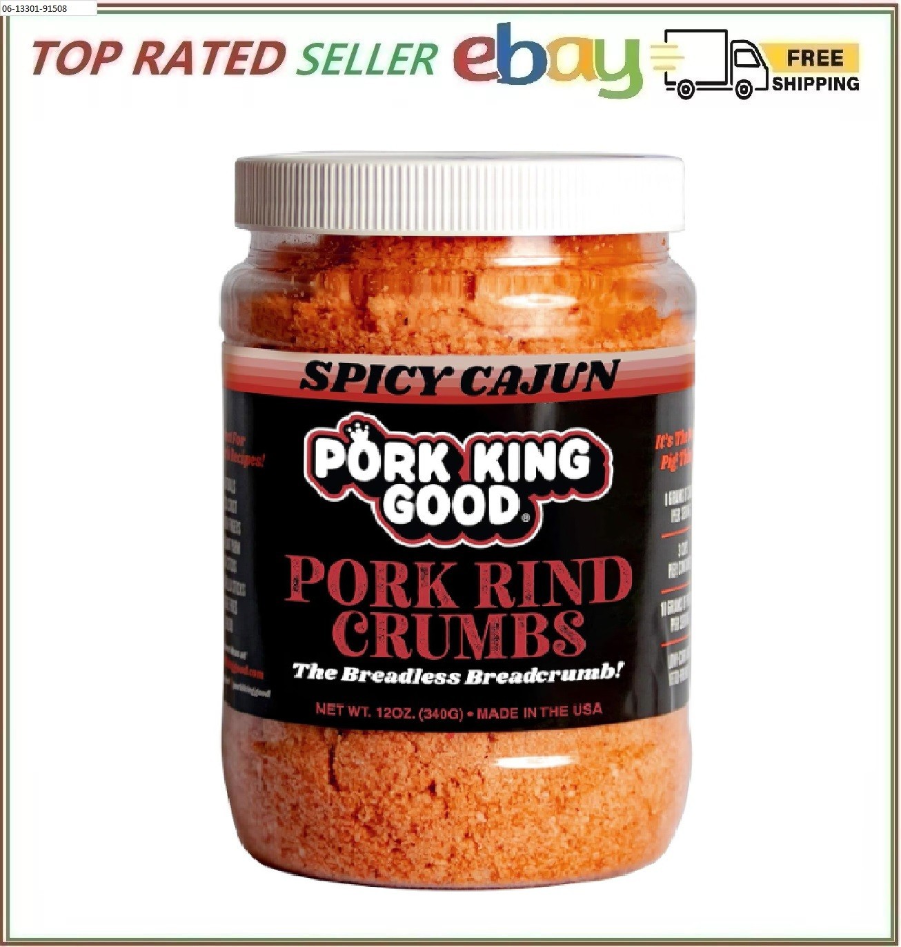 Pork King Good Unseasoned Pork Rind Breadcrumbs Low Carb Keto Paleo Gluten-F…