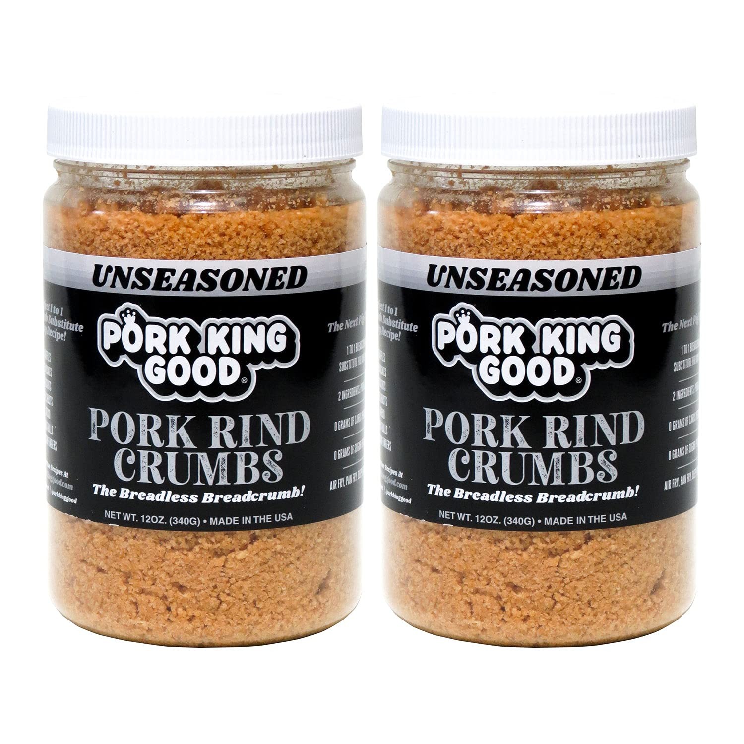 Keto Pork Rind Breadcrumbs – Gluten-Free Panko Substitute, 2 Pack (24 Oz)