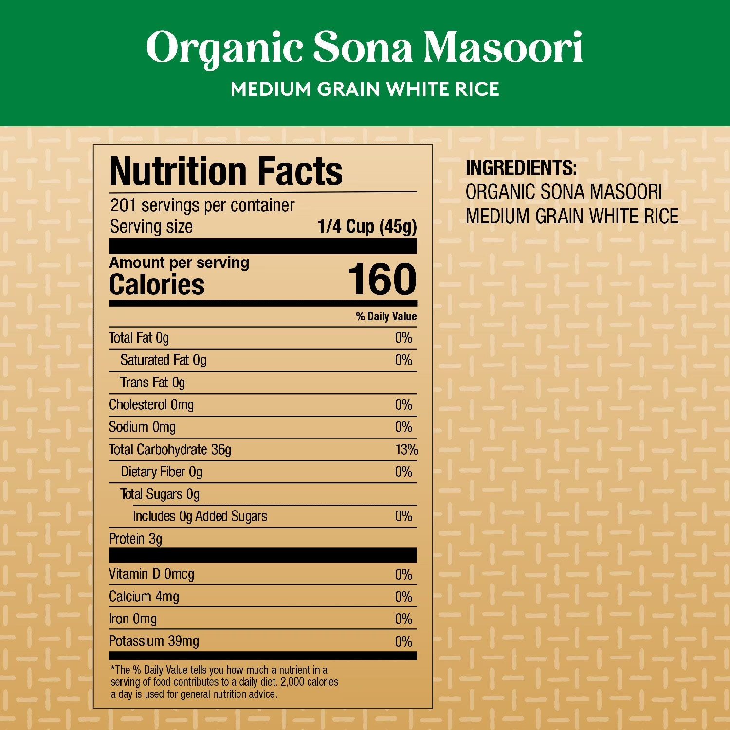 3 Pack Royal Sona Masoori Organic Rice, 60 lbs.
