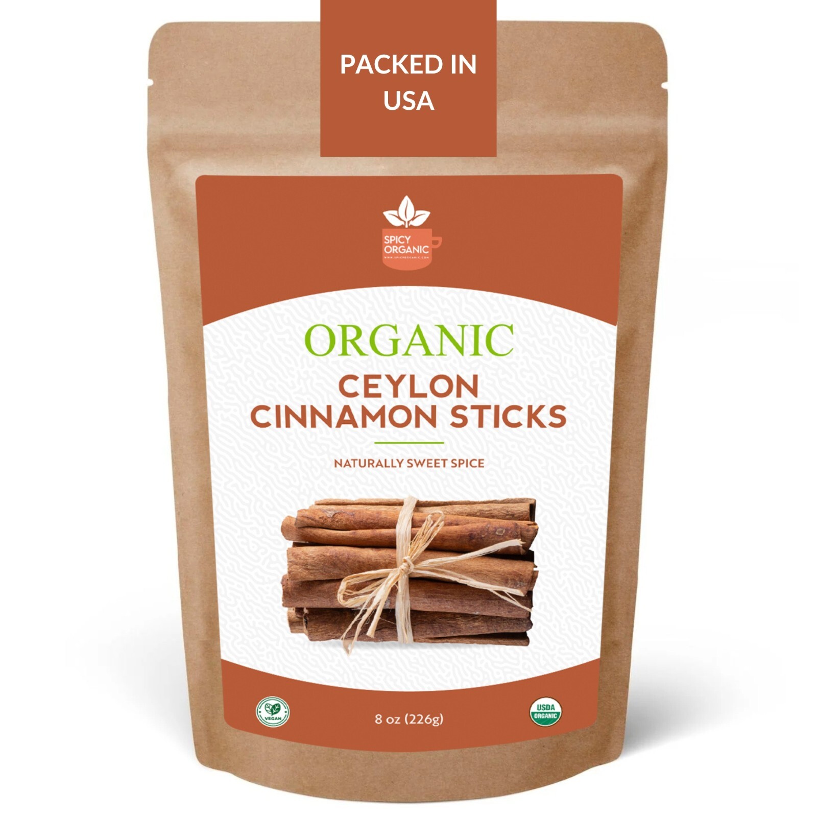 Organic Ceylon Cinnamon Sticks –8 OZ, 3.5″ True Cinnamon Quills, USDA Organic