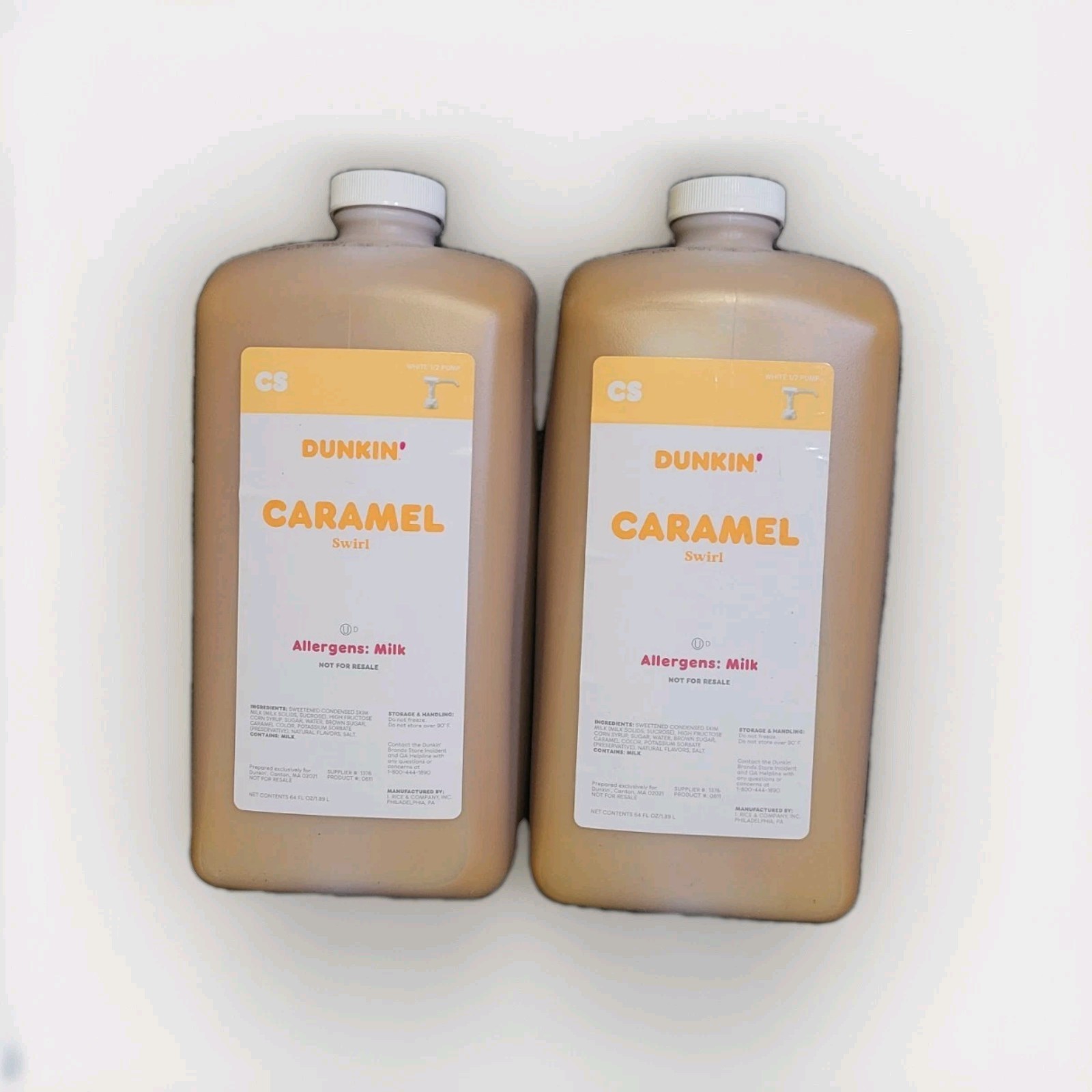 2 Dunkin Caramel Swirl Jug, 64 FL OZ (FAST AND RELIABLE SELLER) *EXP SEPTEMBER*