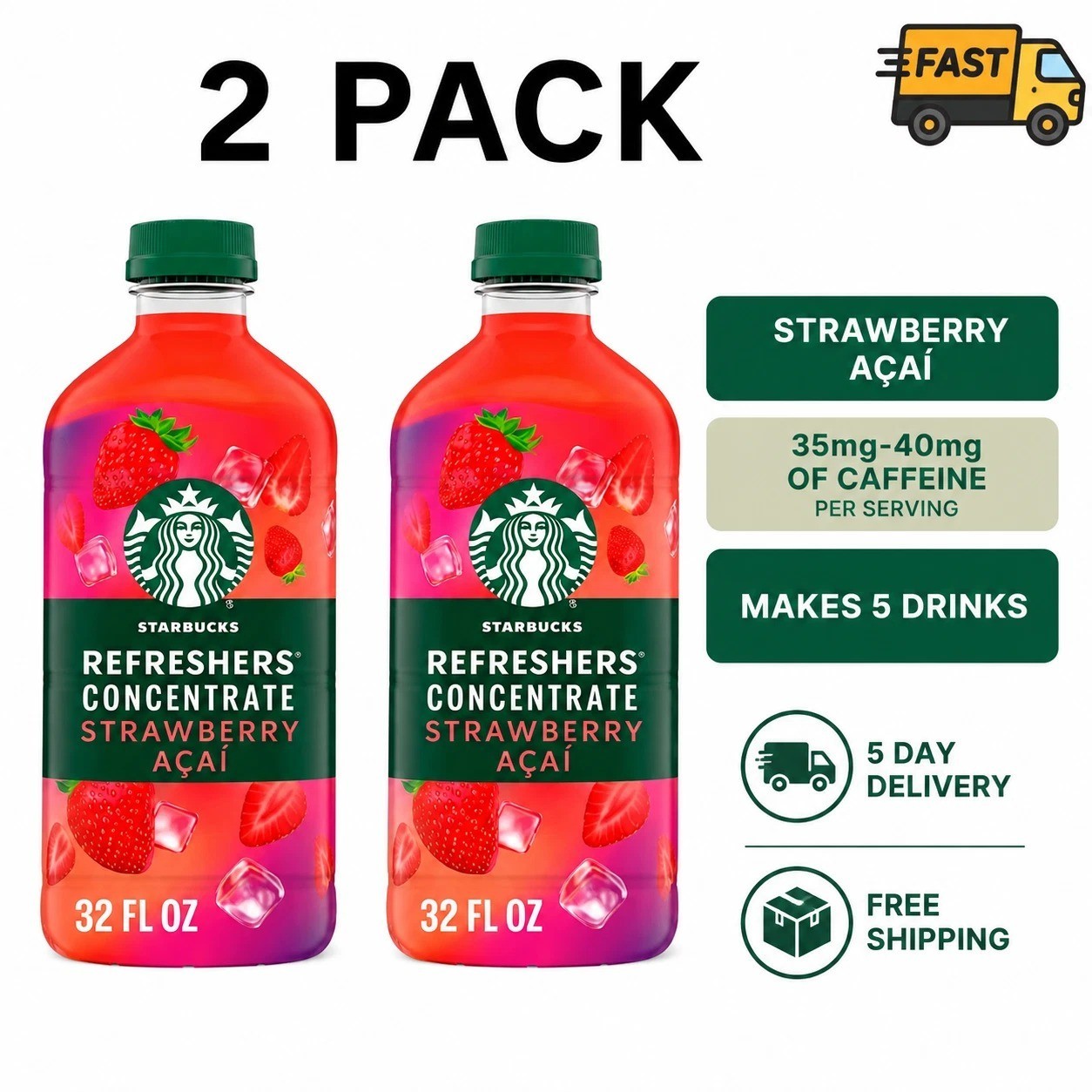 Starbucks Refreshers Strawberry Acai Concentrate 32 oz