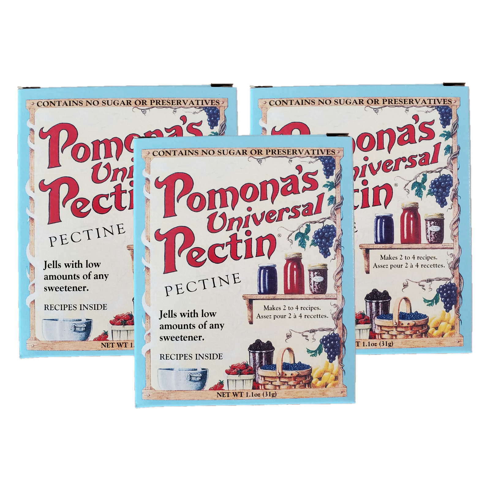Pomonas Universal Pectin Sugar Free Homemade Jam Jelly Canning Thickener 3 Pack