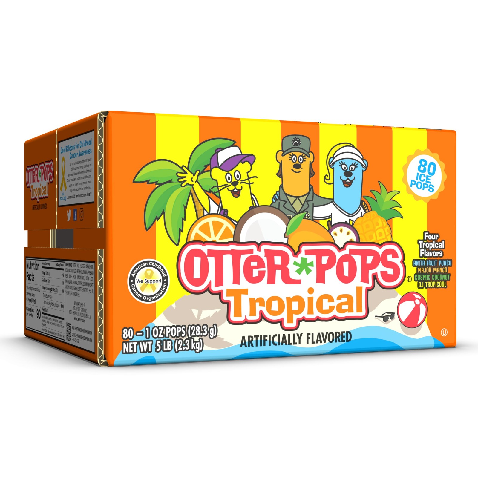 Otter Pops, Tropical Assorted Freezer 1 Ounce (Pack of 80) –