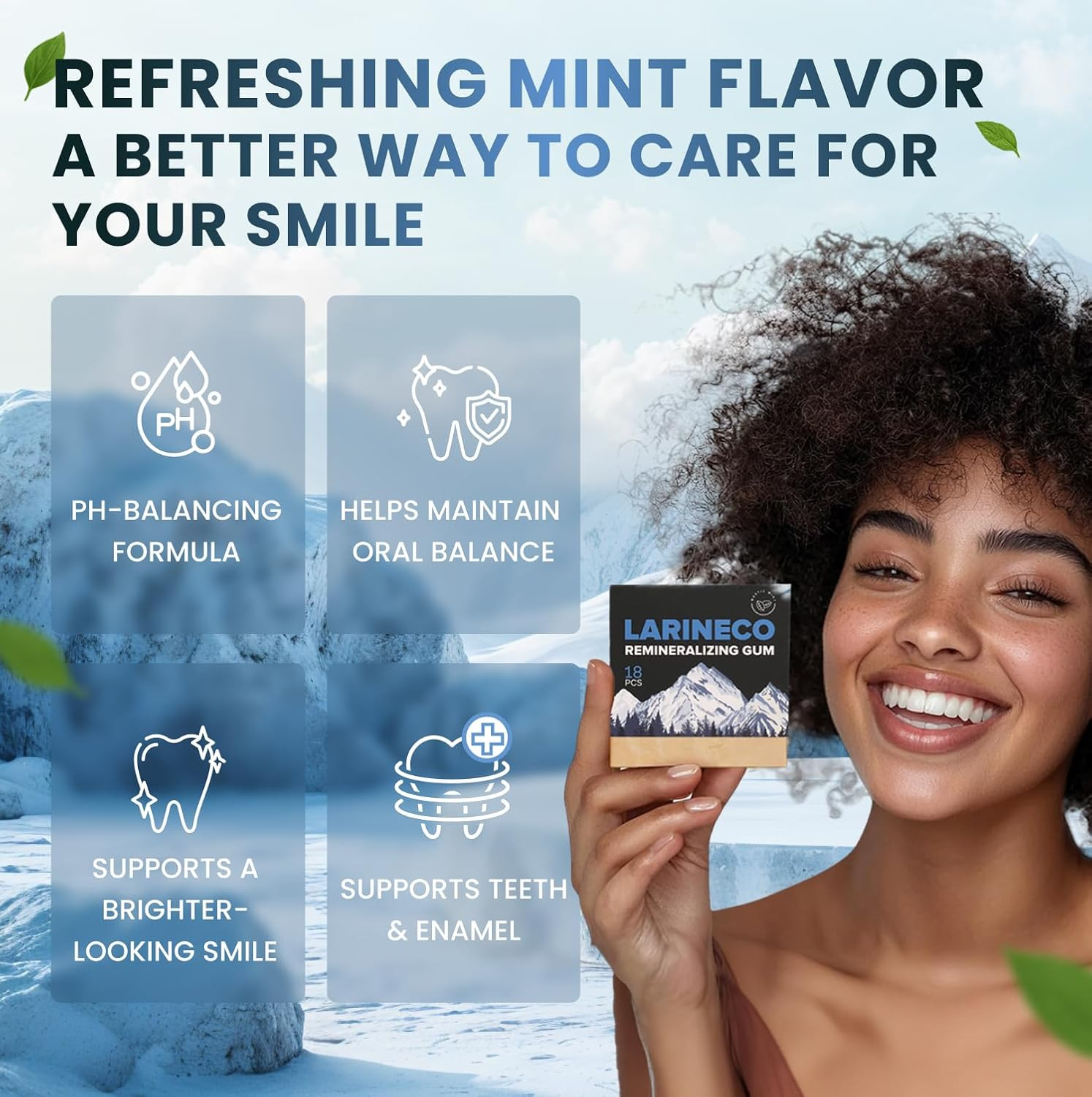 Remineralizing Gum Nano Hydroxyapatite Xylitol Mastic Mint 36 Pc