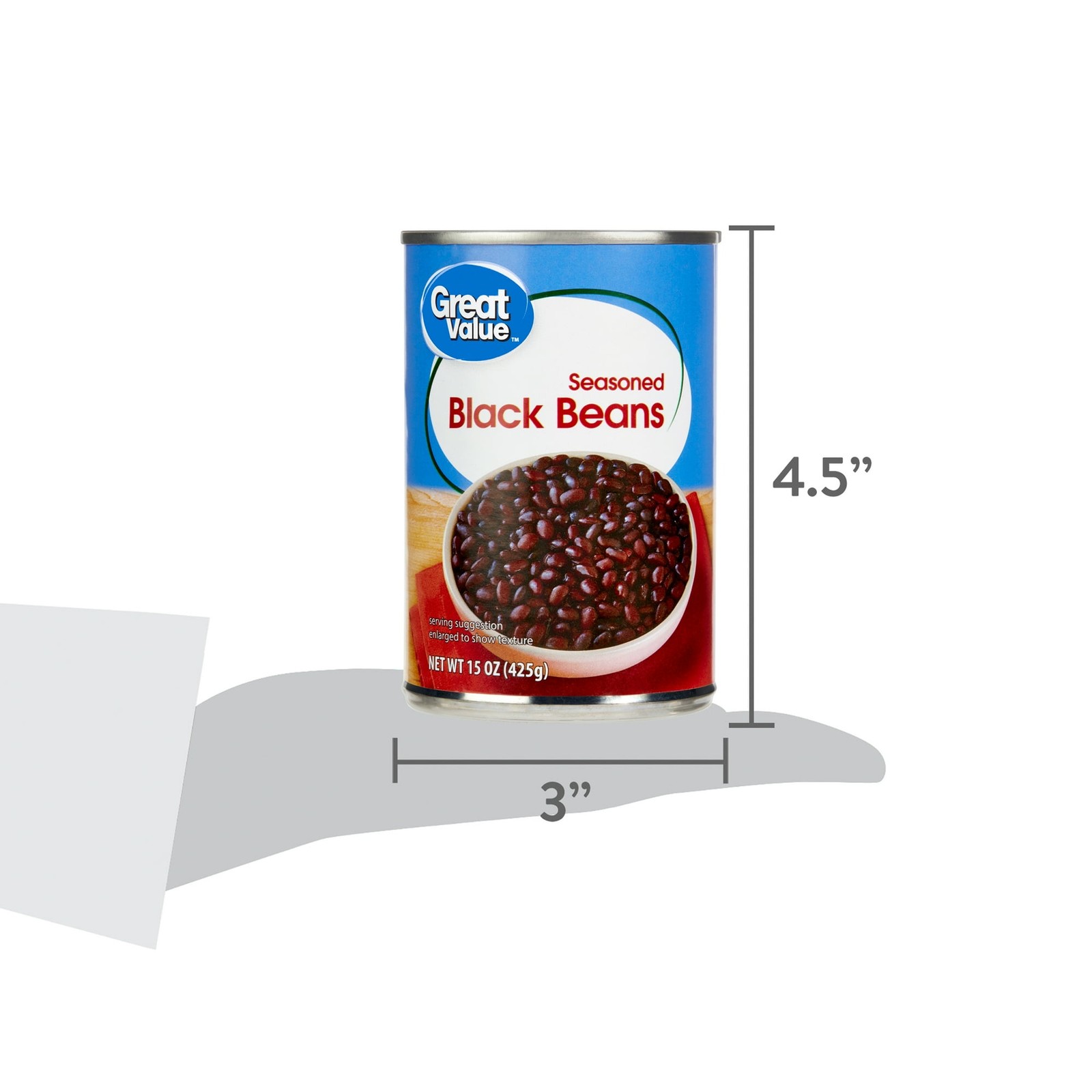 (12 pack) Great Value Seasoned Black Beans, 15 oz Can