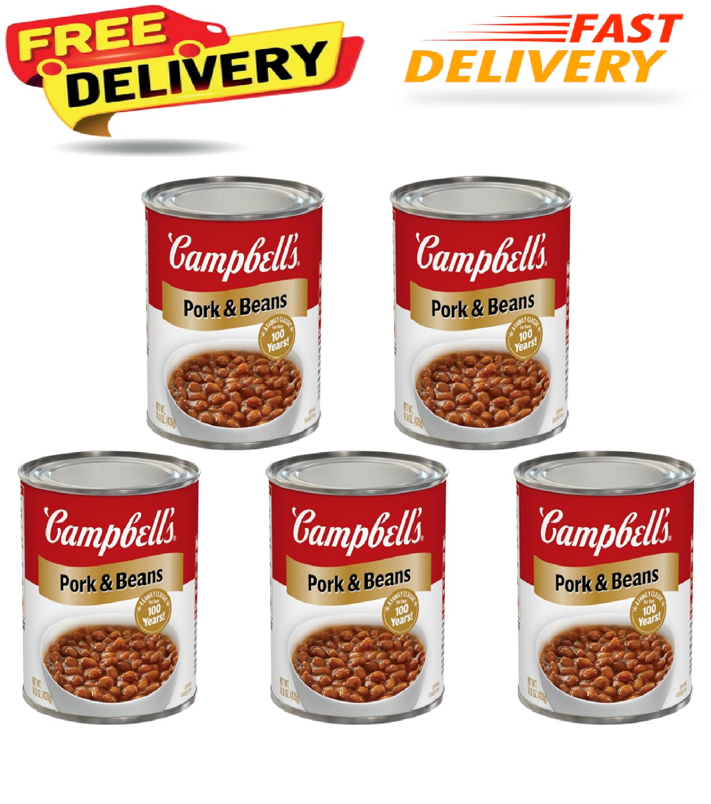 Campbell’s Pork and Beans, 14.8 Oz Can (Pack of 5)