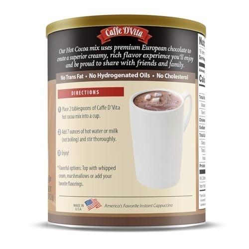 Hot Cocoa Instant Powder 16 Oz Can Gluten Free Dutch Cocoa Low Fat Rich European