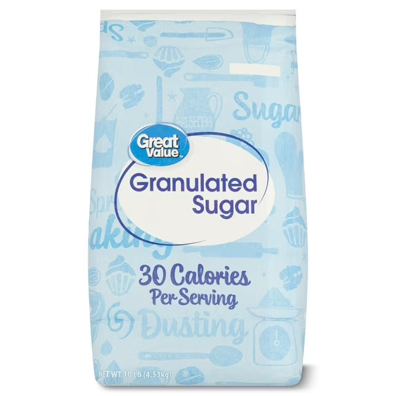 Great Value Pure Granulated Sugar, 10lb,New (2 Pack)
