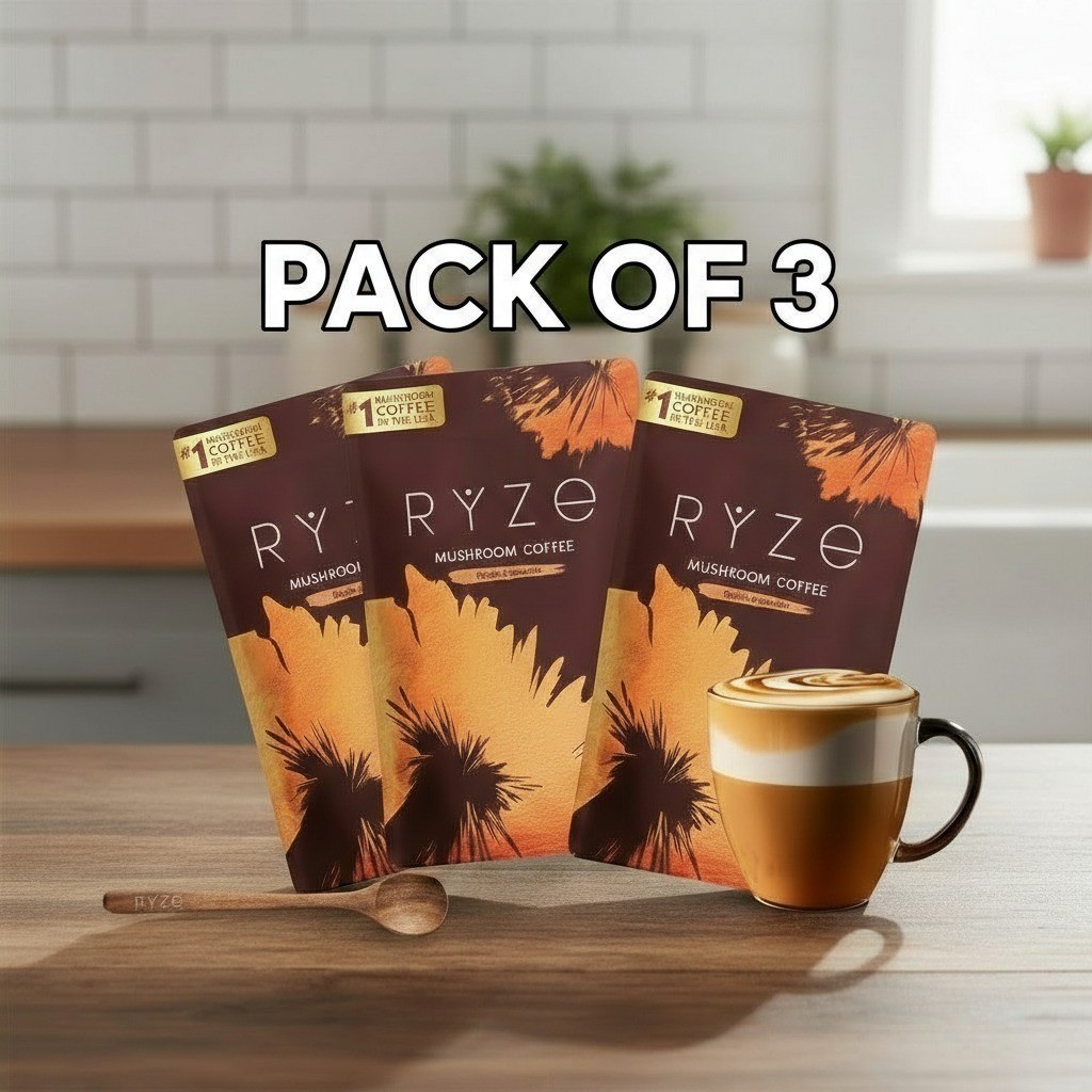 Pack OF 3 Organic Mushroom Coffee – Coffee for , Better Energy – 30 Servings