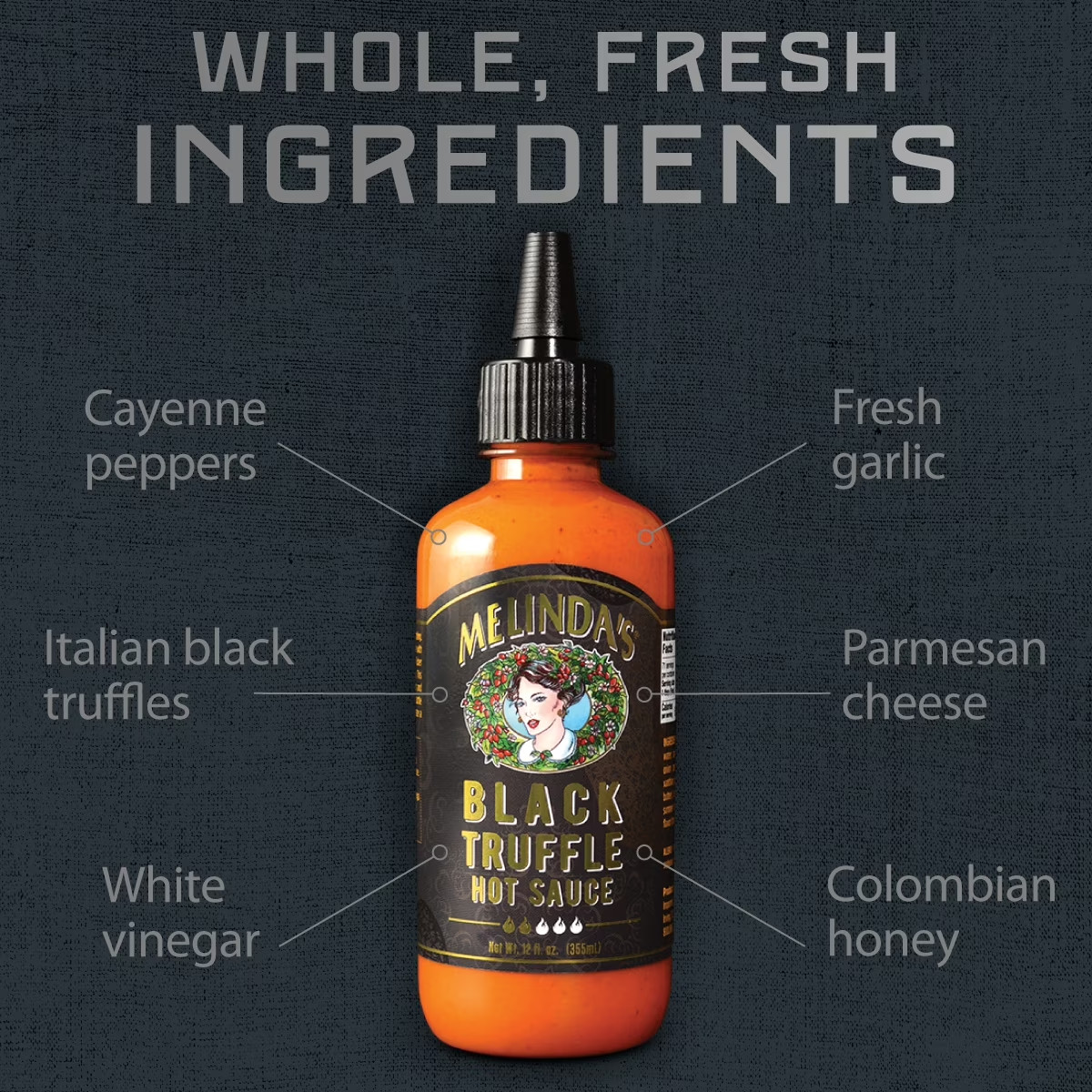 Melinda’S Black Truffle Hot Sauce Condiment and Sauce 12 Oz (4 Pack) Free Ship