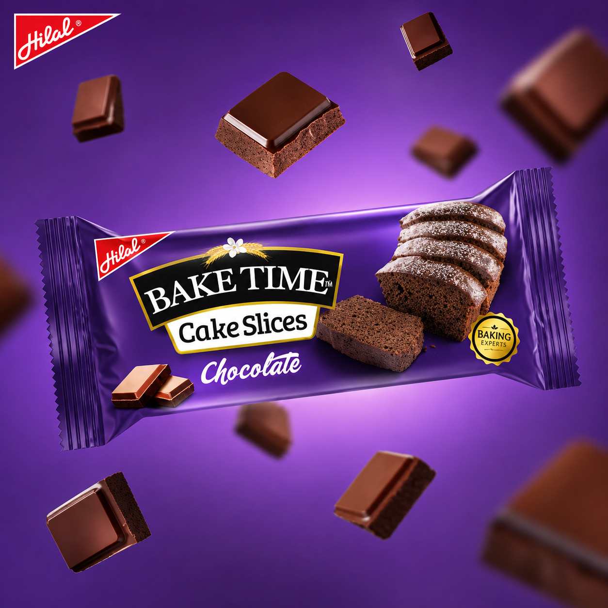 Pack of 4 Hilal Bake Time Chocolate Cake Slices |Soft Snack Cakes Halal