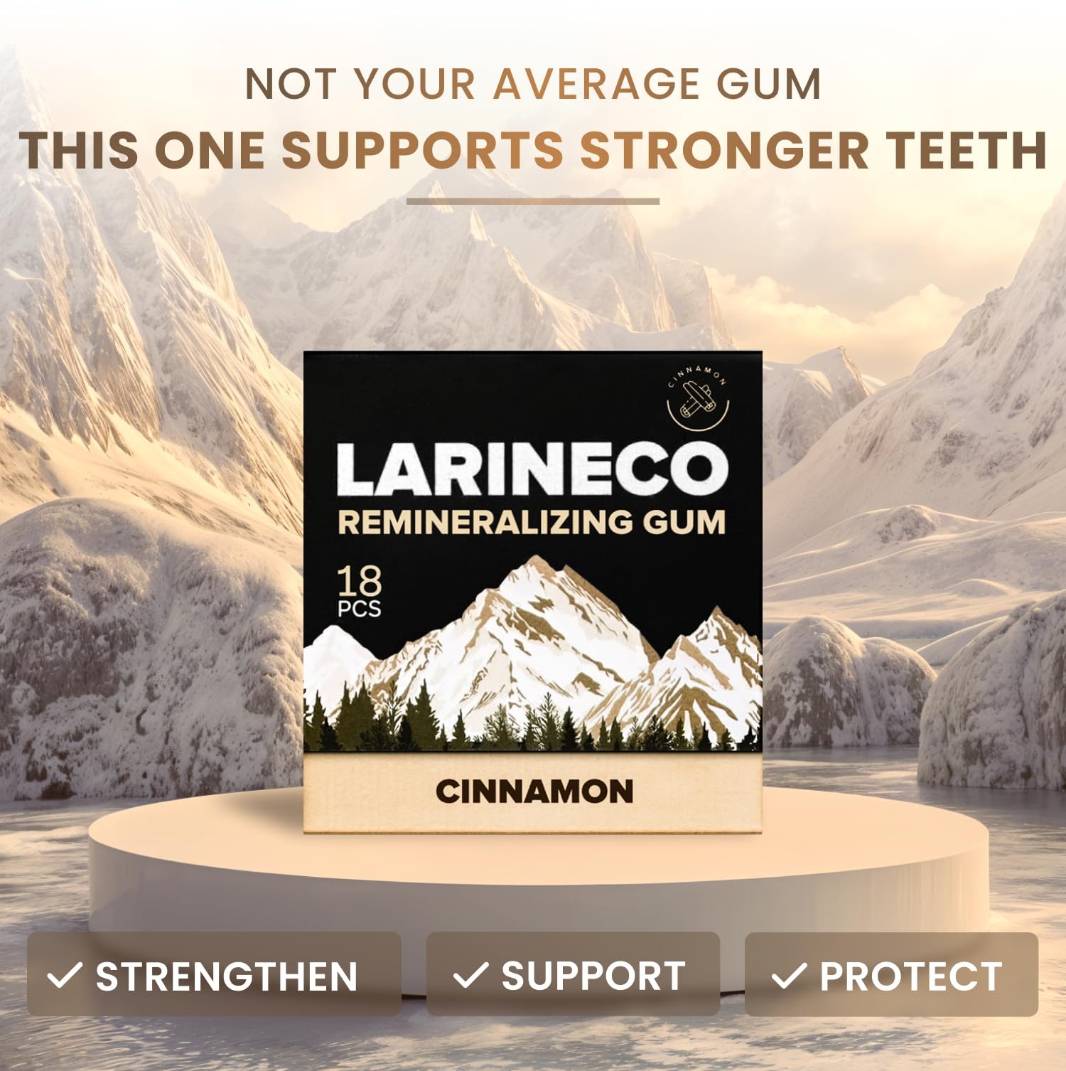 Larineco Remineralizing Gum with Nano Hydroxyapatite & 18 Count (Pack of 2)