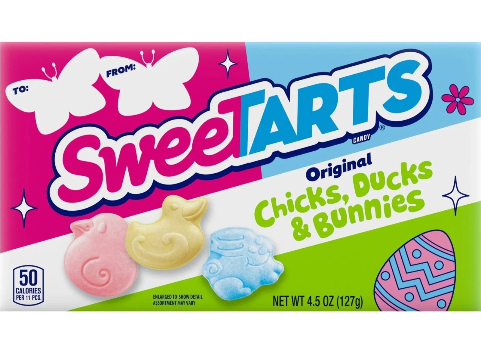 SweeTarts Original CHICKS DUCKS & BUNNIES Sweet Tart Tangy Candy Box *BB 1/2027*