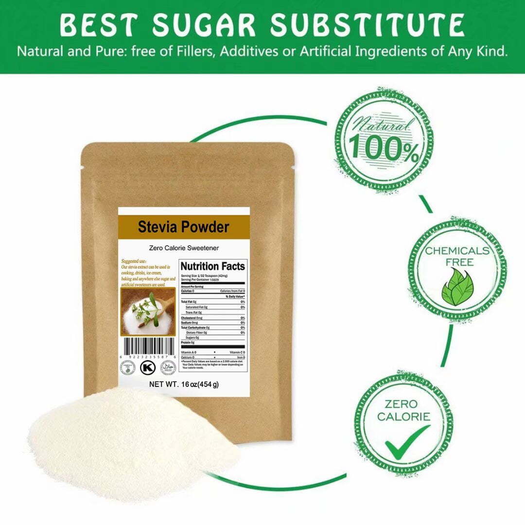 Pure Natural Stevia Powder Extract Sweetener Sweet Leaf Sugar Substitute 0 Cal
