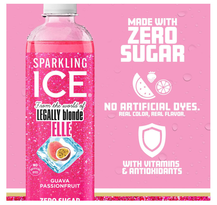 Sparkling Ice Elle Woods-Inspired Guava Passionfruit Water 17 fl oz (Pack of 12)