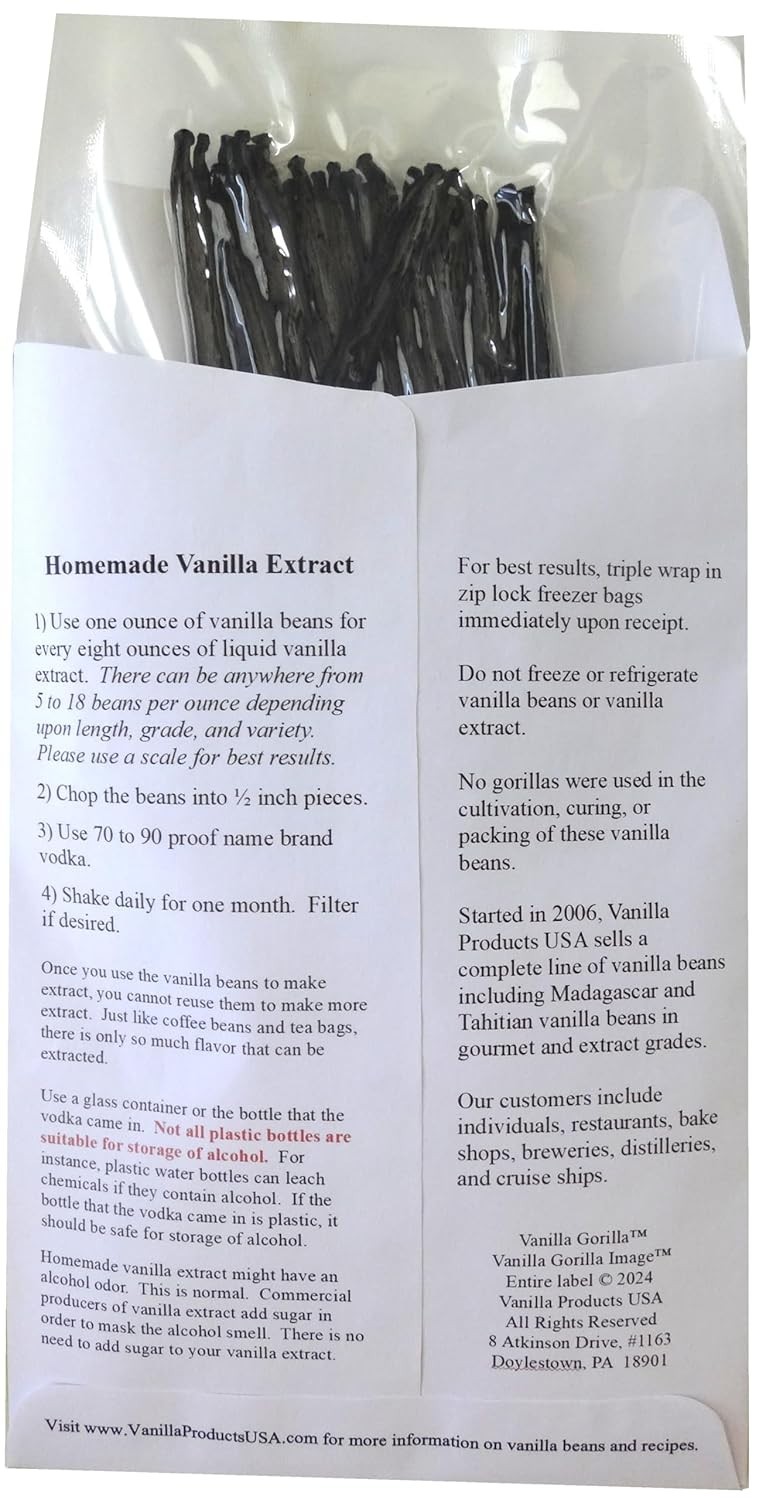 25 Whole Madagascar Bourbon Vanilla Beans – Ideal for Extract & Gourmet Cooking