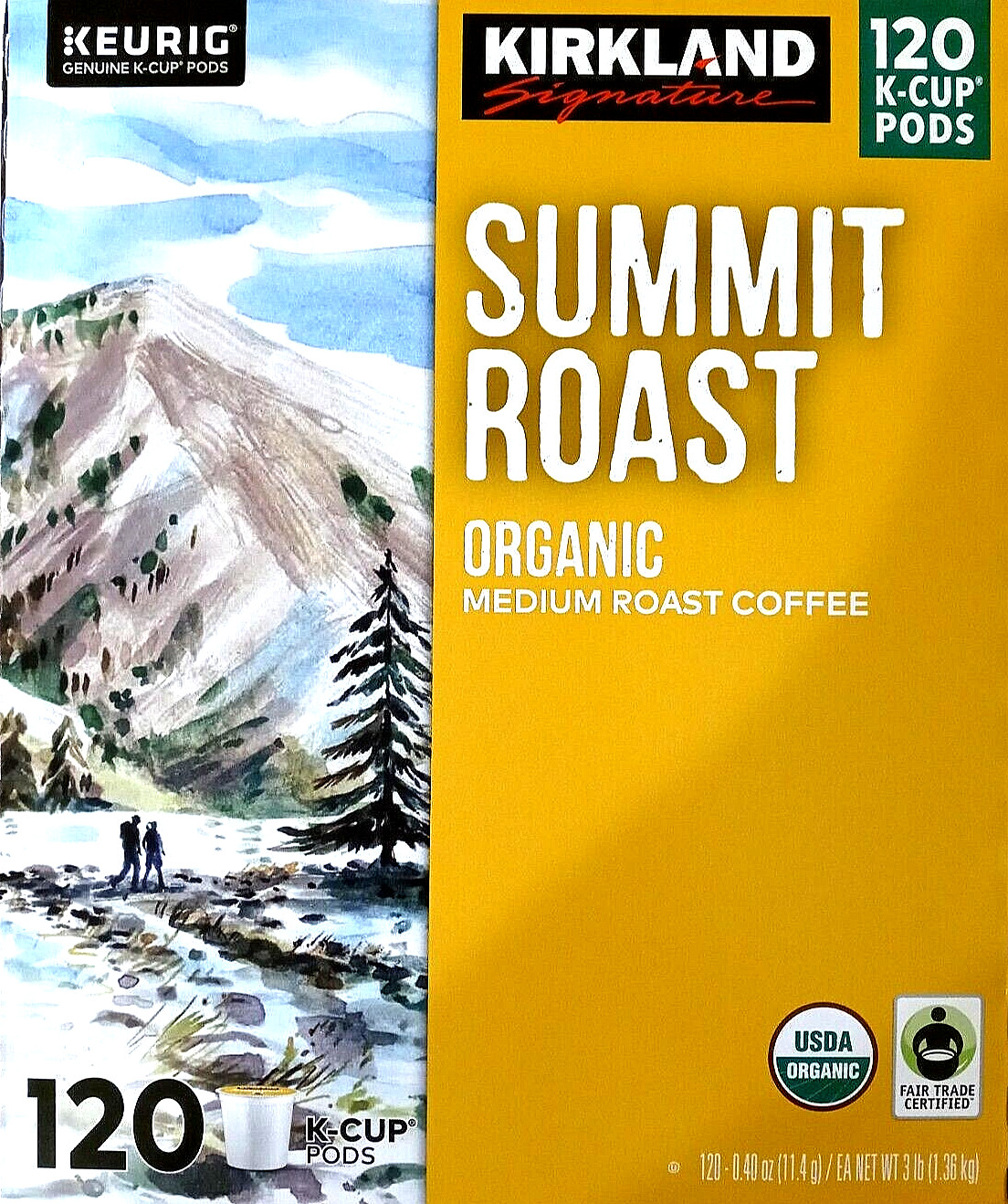 Kirkland Signature Summit Organic Medium Roast Coffee 120K-Cup Pods EXP 05/2026