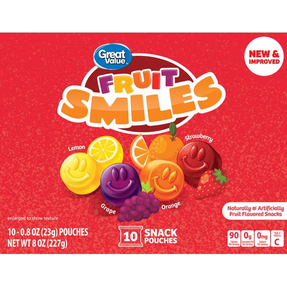 Great Value Fruit Smiles Snack, Original Flavor, 10 Count free shipping now